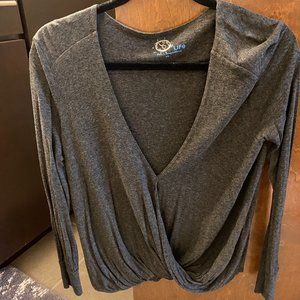 XS Blue life criss cross shirt (dark gray)